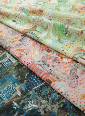 英国正品liberty100支lawn长纤棉面料手工柔软服装布料普通的一天