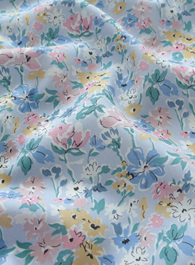 英国正品liberty面料100支lawn长纤棉柔软服装布艺加利福尼亚花海