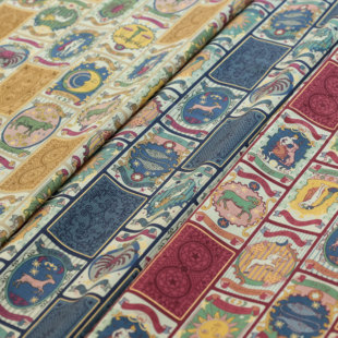 日本进口cosmo30支纯棉烫金面料手工diy精美家居装 饰布艺星芒塔罗