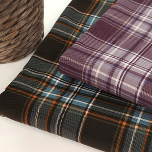 日本cosmo进口21W灯芯绒面料柔软舒适手工连衣裙外套布料复古格纹