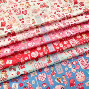 日本进口40支纯棉玛格丽特版 权限定布cosmo手工DIY卡通布料下午茶