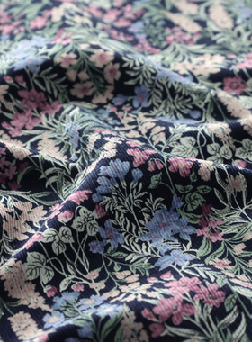 日本进口北高21W灯芯绒面料纯棉手工diy抱枕家居用品布艺夜澜花影