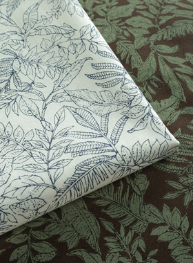 日本进口40支高密度纯棉面料seven手工diy抱枕连衣裙衬衫秋叶深棕