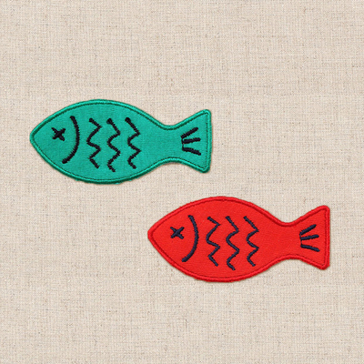 韩国进口棉绒配件创意大鱼布贴