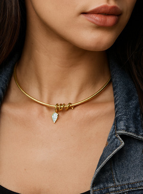 水钻项圈冷淡风开口百搭锁骨项链