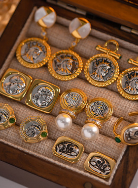 猫眼石做旧饰品戒指重工