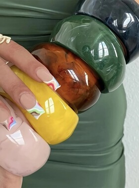 不规则宽边亚克力树脂手镯