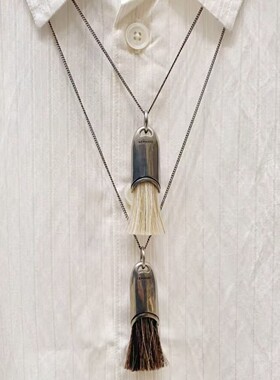 韩国ins同款马鬃毛刷项链