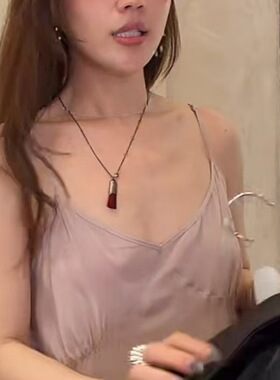 迷你红色马鬃毛短款项链锁骨链
