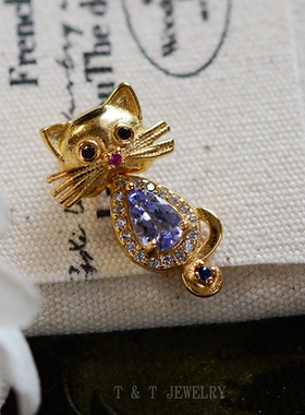 纯银镶嵌天然坦桑石项链坠吊坠