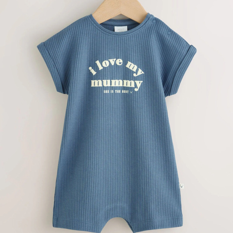 英国NEXT童装男宝宝夏款纯棉短袖爬爬服新生儿短款连体衣POLO哈衣