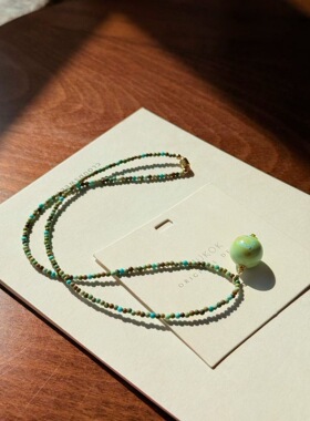 8k金万能扣头(可取)2.2mm彩虹色系松石米链38032