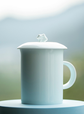 山水间石来运转办公马克杯带盖景德镇太湖石陶瓷茶杯定制礼品杯子