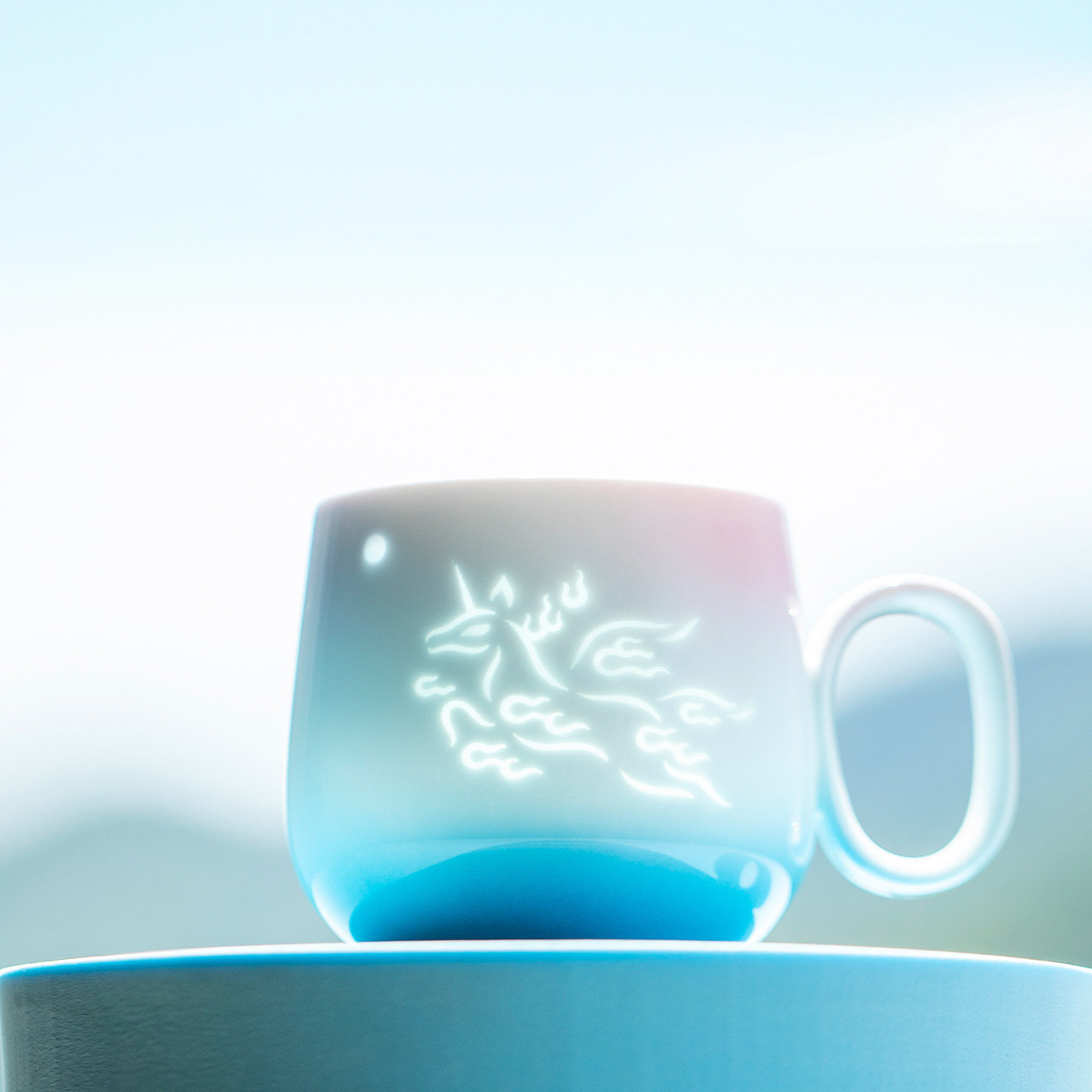 新年礼物飞马玲珑杯马年生肖杯子景德镇陶瓷文创手工马克杯情侣杯