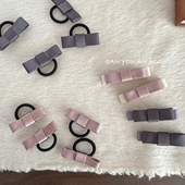 缎面蝴蝶结气质发夹miu系千金少女百搭边夹质感发圈小众原创发饰