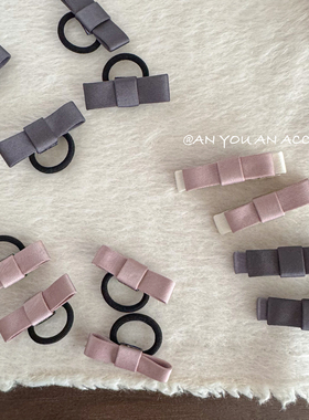 缎面蝴蝶结气质发夹miu系千金少女百搭边夹质感发圈小众原创发饰