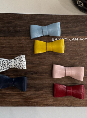 真皮手工发夹女童迷你额前刘海夹小众高级质感不锈钢鸭嘴夹