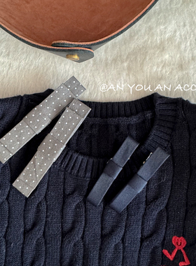 简约高级miu系千金风一字蝴蝶结手工发夹气质百搭小众原创发饰