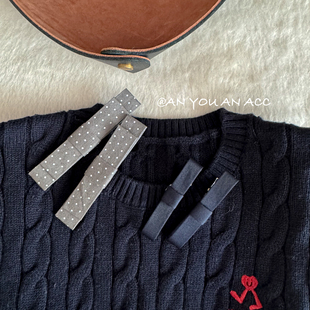 简约高级miu系千金风一字蝴蝶结手工发夹气质百搭小众原创发饰