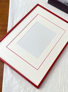 红色长方形空白A3相框a4挂墙方形装裱三层卡纸画框空框定制外框架