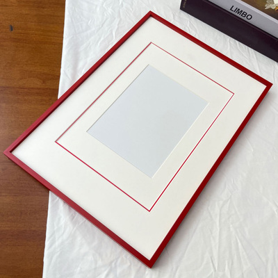 红色三层卡纸装裱相框画框定制框