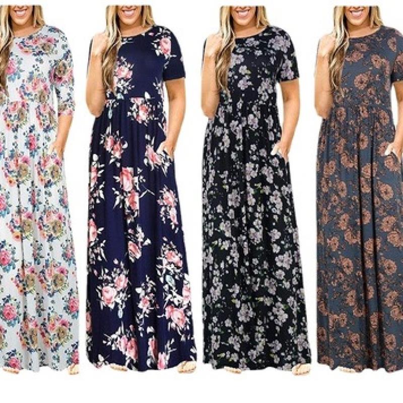 L-5XL summer long dresses women casual plus size lady skirt