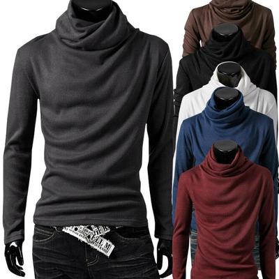 Men Turtleneck Sweater Design Long Sleeve Shirt top
