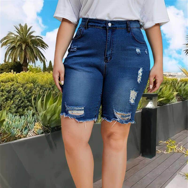 2024 Fashion jeans women trousers elastic ladies short pants