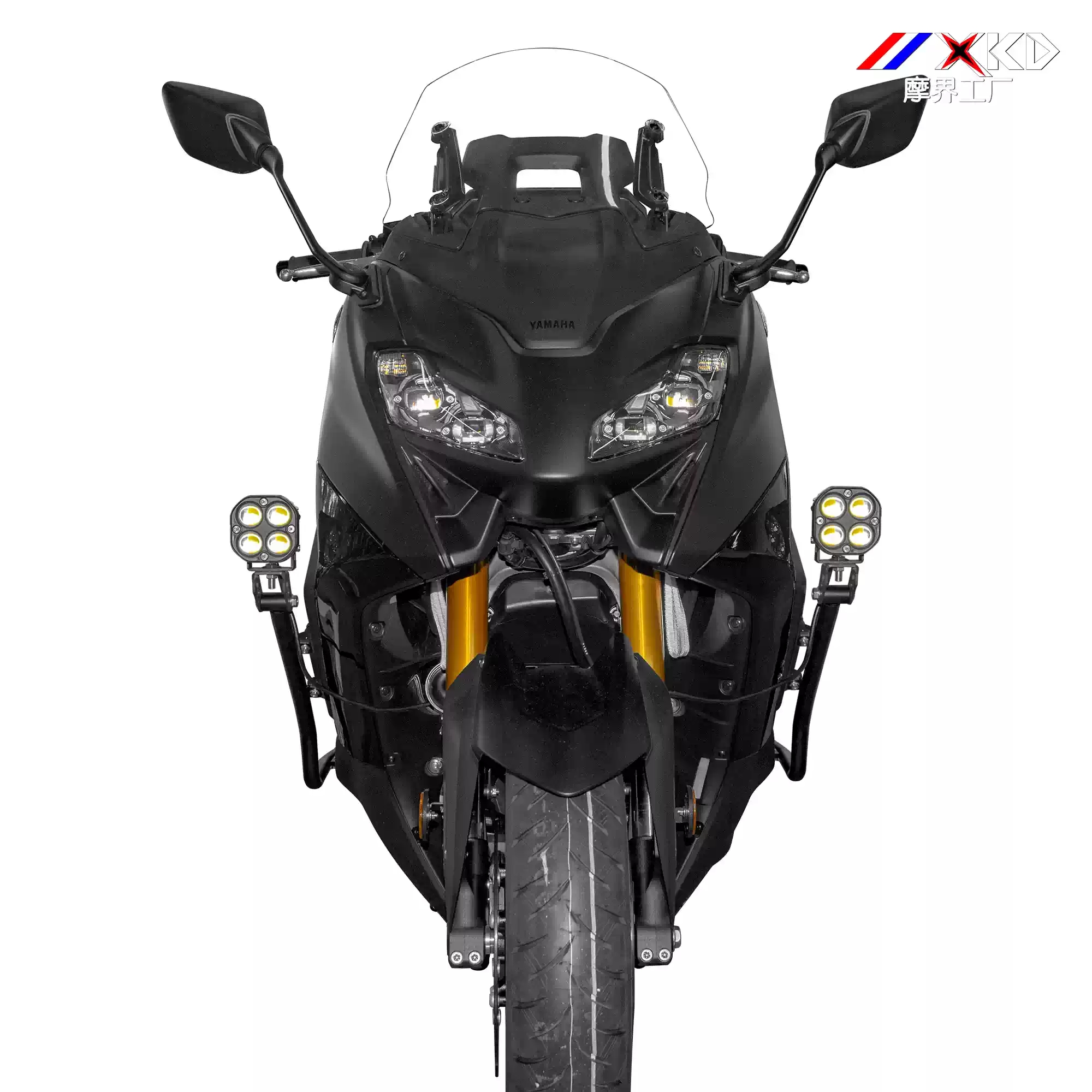摩界工厂适用雅马哈TMAX560保险杠不锈钢防摔护杠铝合金踏板改装