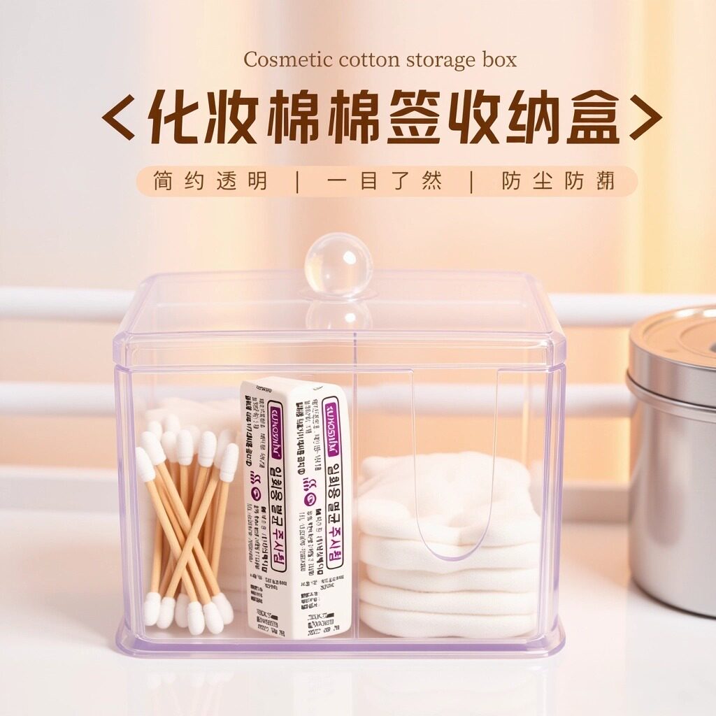 美容院透明亚克力化妆刷子化妆品棉片棉签粉刺针面膜棒工具收纳盒