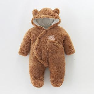 刚刚出生的兔宝宝新生婴儿衣服冬天外出抱抱服冬季包脚加绒加厚棉