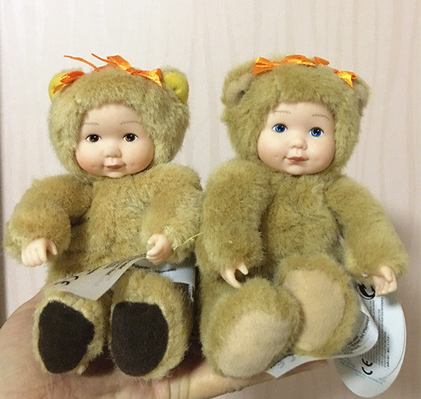 可爱[安妮娃娃]Anne Geddes安抚仿真公仔女孩毛绒玩具mini熊宝宝