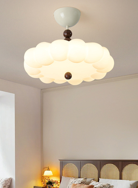 德莱顿法式中古风复古客厅吸顶灯美式胡桃木色大厅主灯餐厅卧室灯