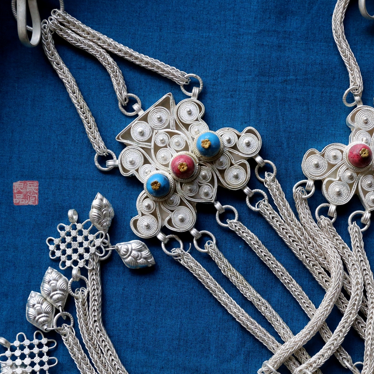 藏式链条挂饰 DIY服饰配件壁挂家居装饰藏族传统表演专用3D98