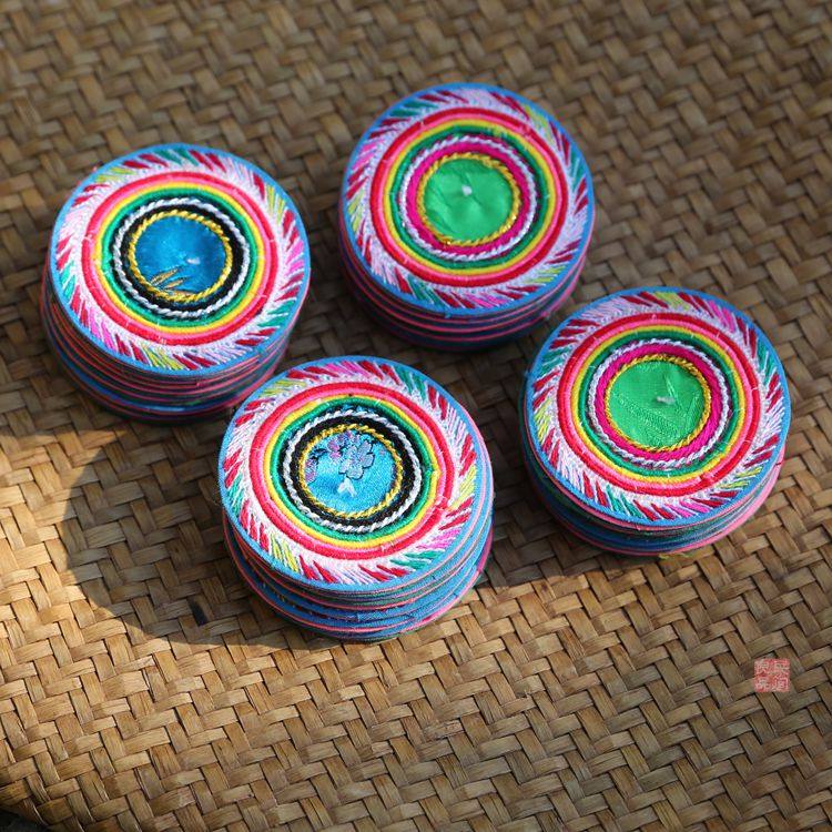 丽江七星 纳西族服饰配件传统民族服装配饰 diy布艺老人手工绝版