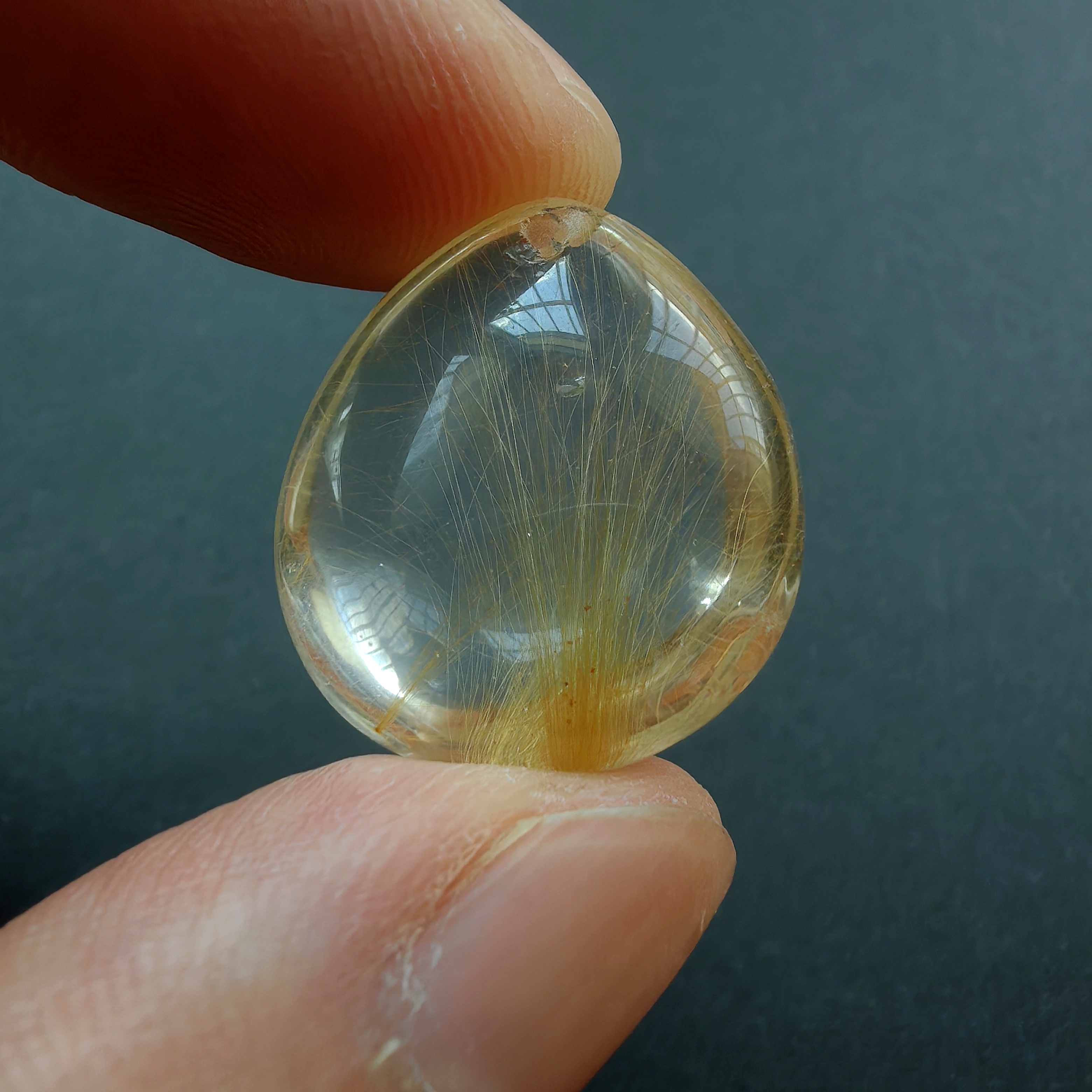天然水晶金发晶吊坠水滴形挂件项坠一物一图