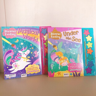 送小闺女们，甜美梦幻独角兽美人鱼主题填色绘画简笔画水彩套装