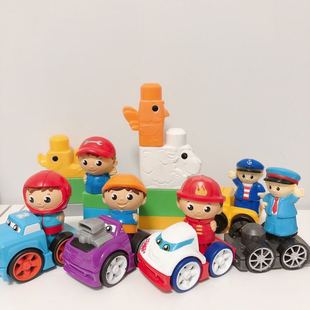 2-5岁大颗粒积木拼插赛车玩具洗澡玩具赛车手消防员男孩女孩玩偶