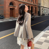 减龄少女小香风格子外套女春秋2025新款独特超好看上衣爆款巨好看，女装短外套，2C237