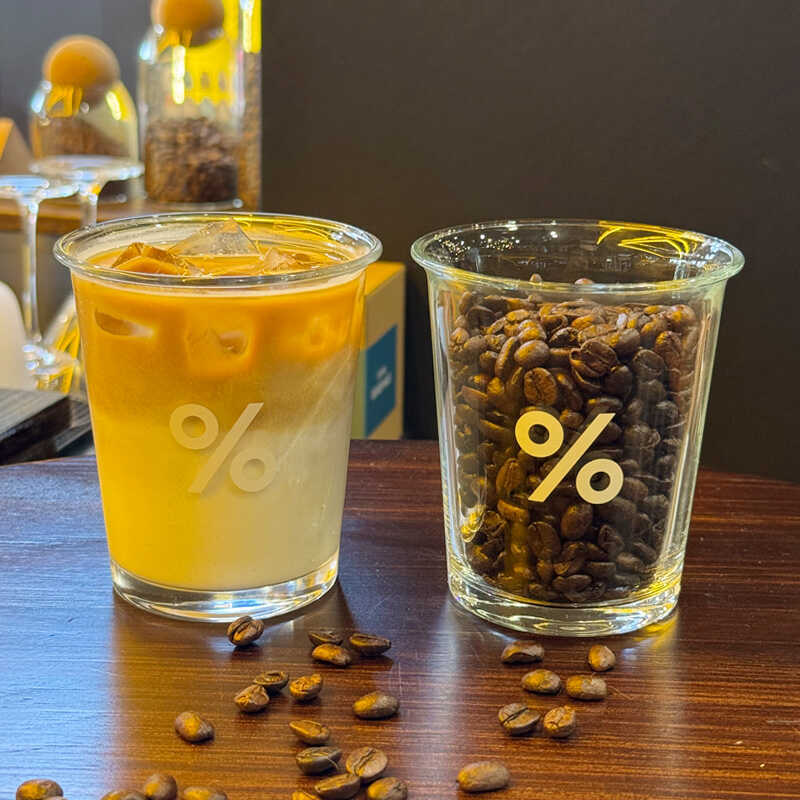 现货小蓝瓶同款咖啡杯爱心限定款百分号玻璃杯家用拿铁杯水杯图片