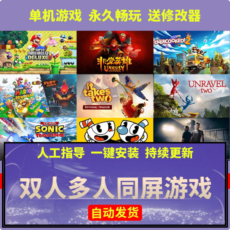 pc电脑双人多人同屏单机游戏逃出生天双人成行尘埃街霸怒之铁拳