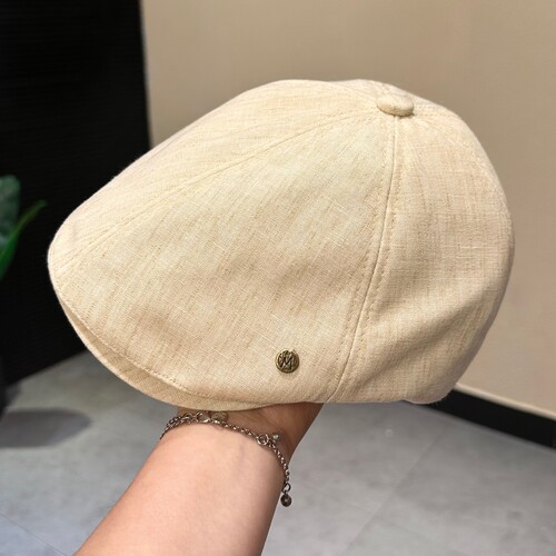 经典复古棉麻前进帽女春夏贝雷帽