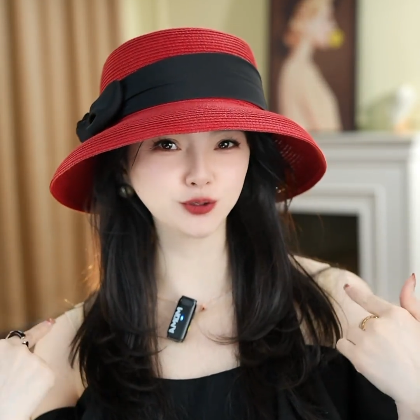 女士宽檐法式赫本风网红盆帽女夏季防晒遮阳度假风草帽蝴蝶结礼帽