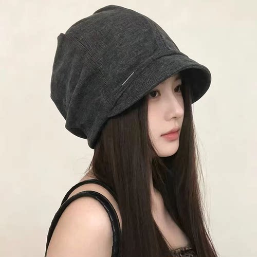 春秋短檐堆堆帽显脸小包头帽子