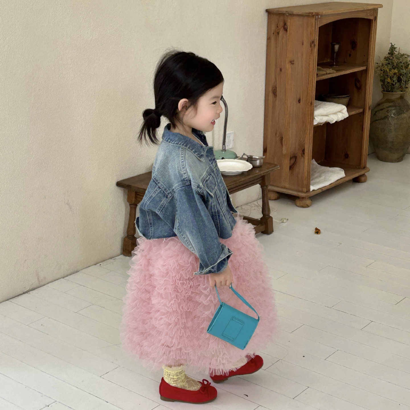 春季新款女童韩版短款牛仔外套图片