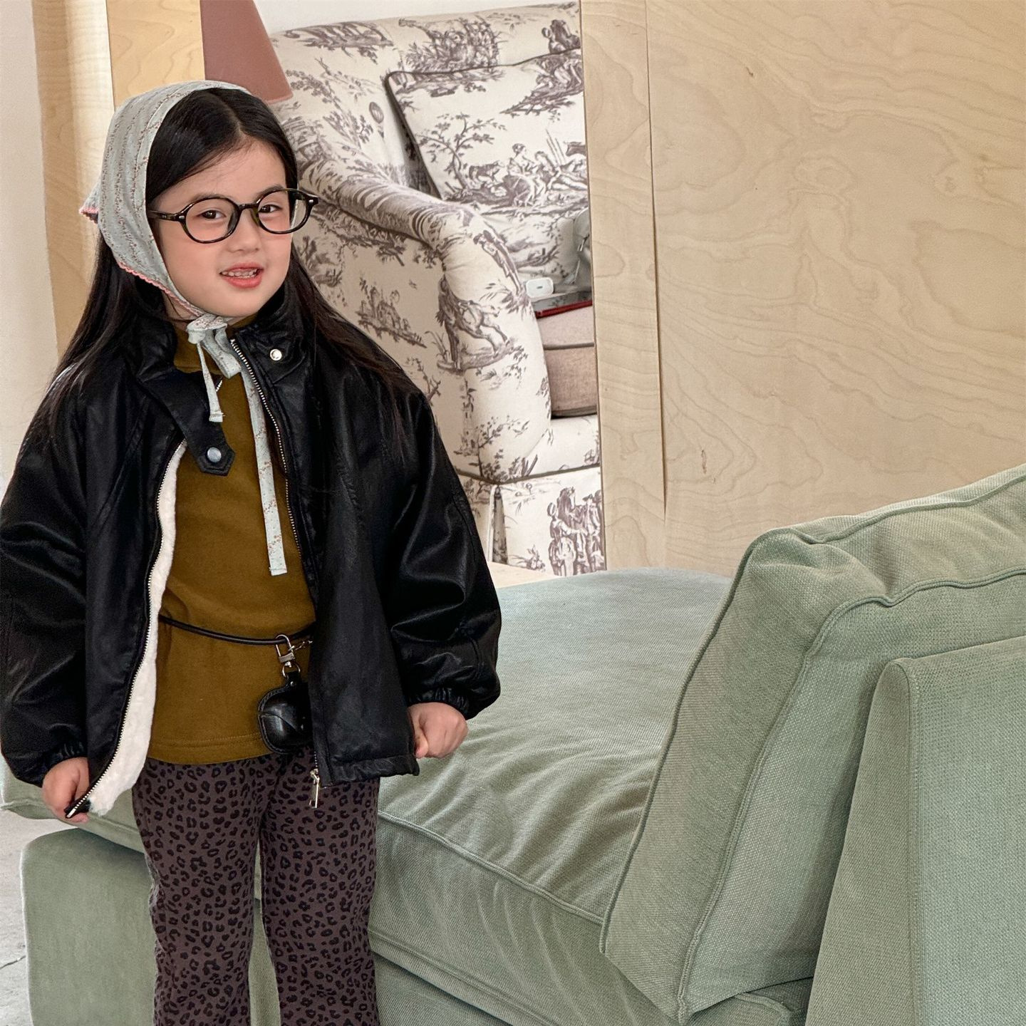 女童皮衣百搭洋气PU皮衣