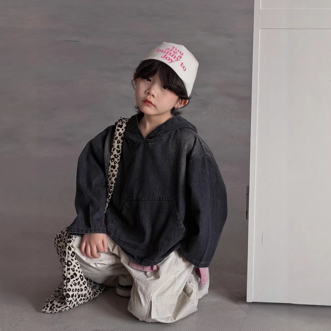 韩国童装2026男女童日韩森系牛仔外套儿童长袖春秋季连帽宽松上衣