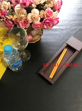 现货：酒店宾馆客房用品文具盒 皮质铅笔盒 办公会议室文具收纳盒