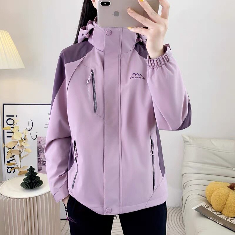 户外冲锋衣女三合一可拆卸秋冬季两件套防水防风妈妈装登山服外套