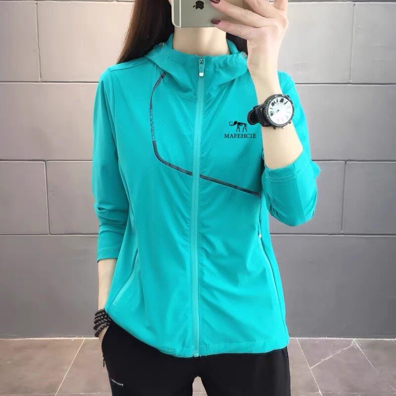 夏季防晒衣女冰丝薄款速干显瘦透气弹力防晒服跑步瑜伽服上衣外套